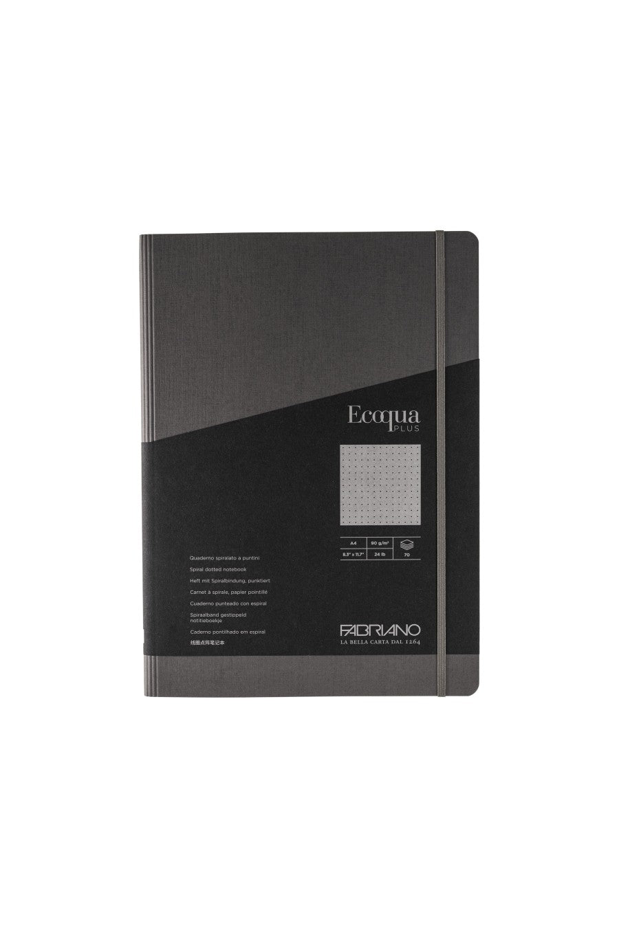 Fabriano Ecoqua Plus Hidden Spiral-Bound Notebook, 8.3" x 11.7", A4 