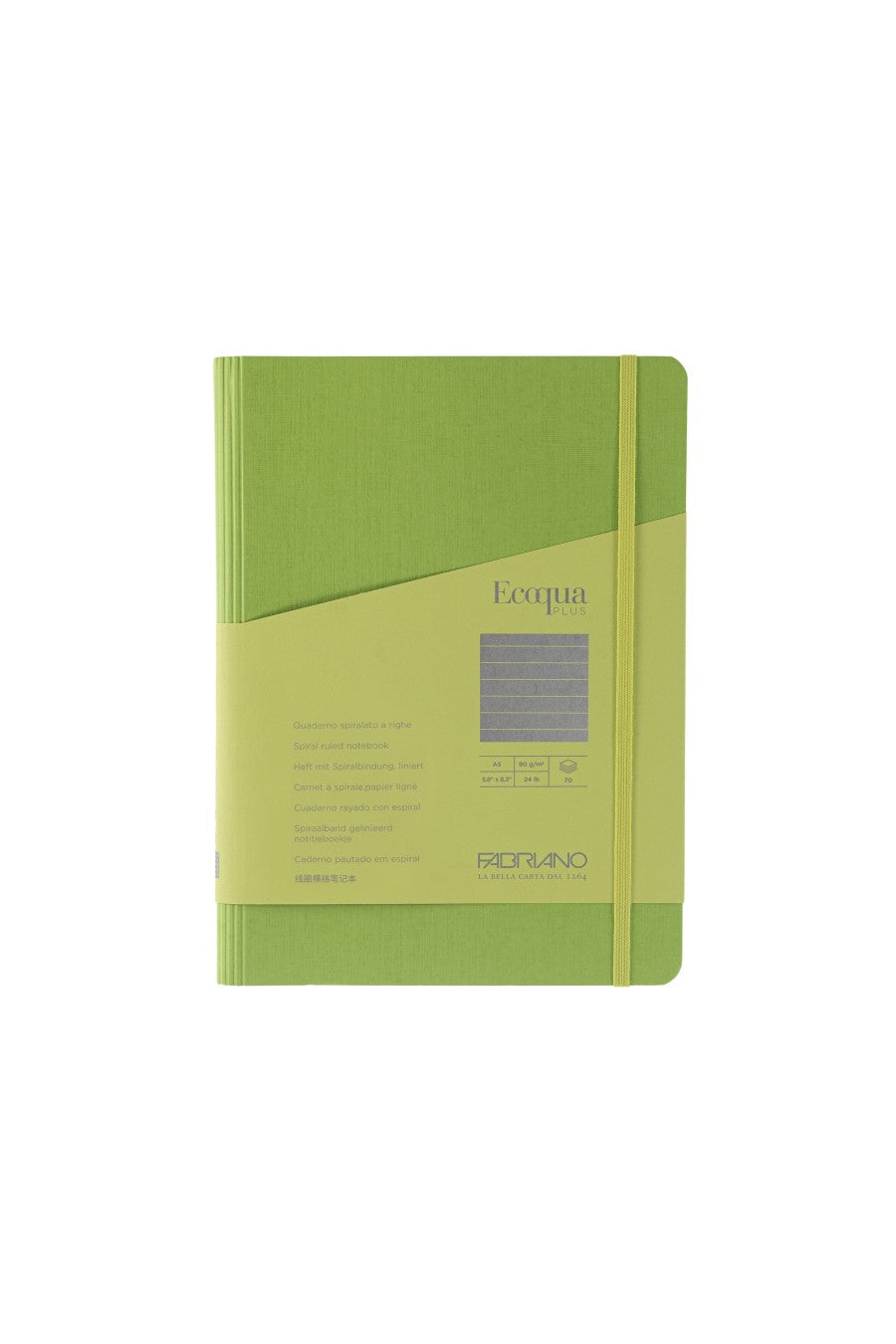 Fabriano Ecoqua Plus Hidden Spiral-Bound Notebook, 5.8" x 8.3", A5 