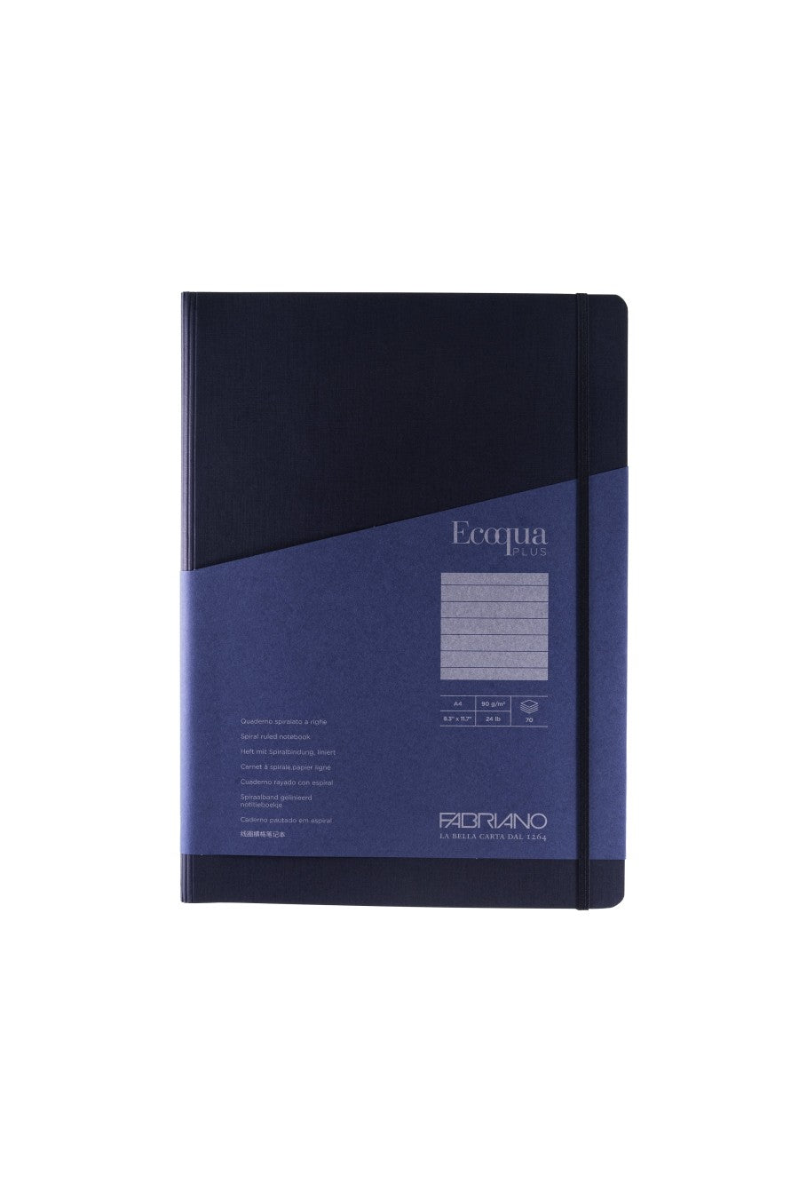 Fabriano Ecoqua Plus Hidden Spiral-Bound Notebook, 8.3" x 11.7", A4 