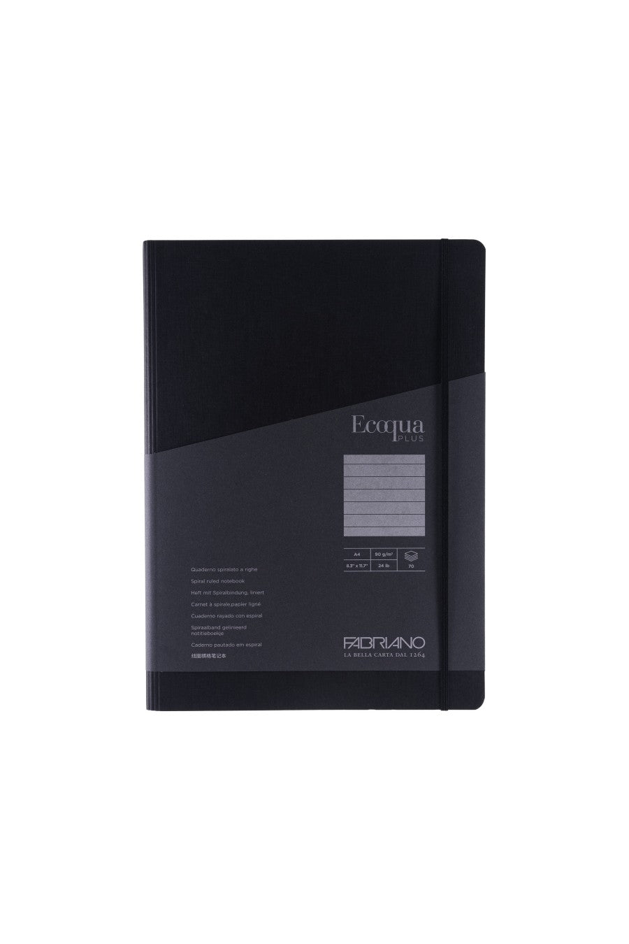Fabriano Ecoqua Plus Hidden Spiral-Bound Notebook, 8.3" x 11.7", A4 