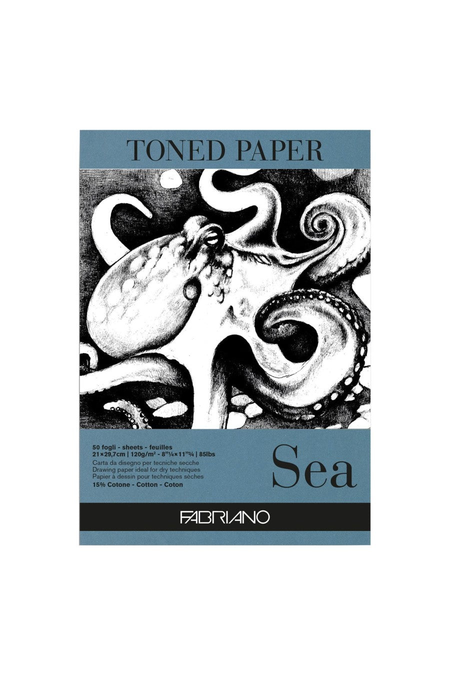 Fabriano Toned Paper Pad, 85 lb./120 gsm, 50 Sheets 8.25" x 11.75"