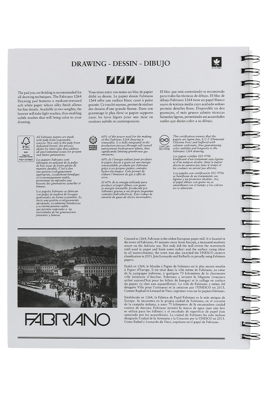 Fabriano 1264 Drawing Pads, Three Pack