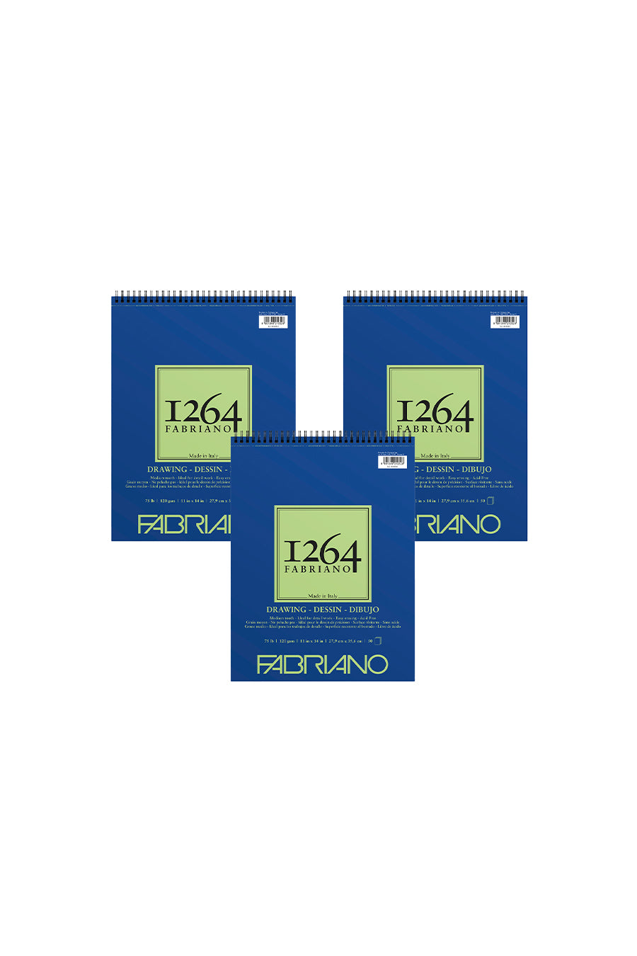 Fabriano 1264 Drawing Pads, Three Pack
