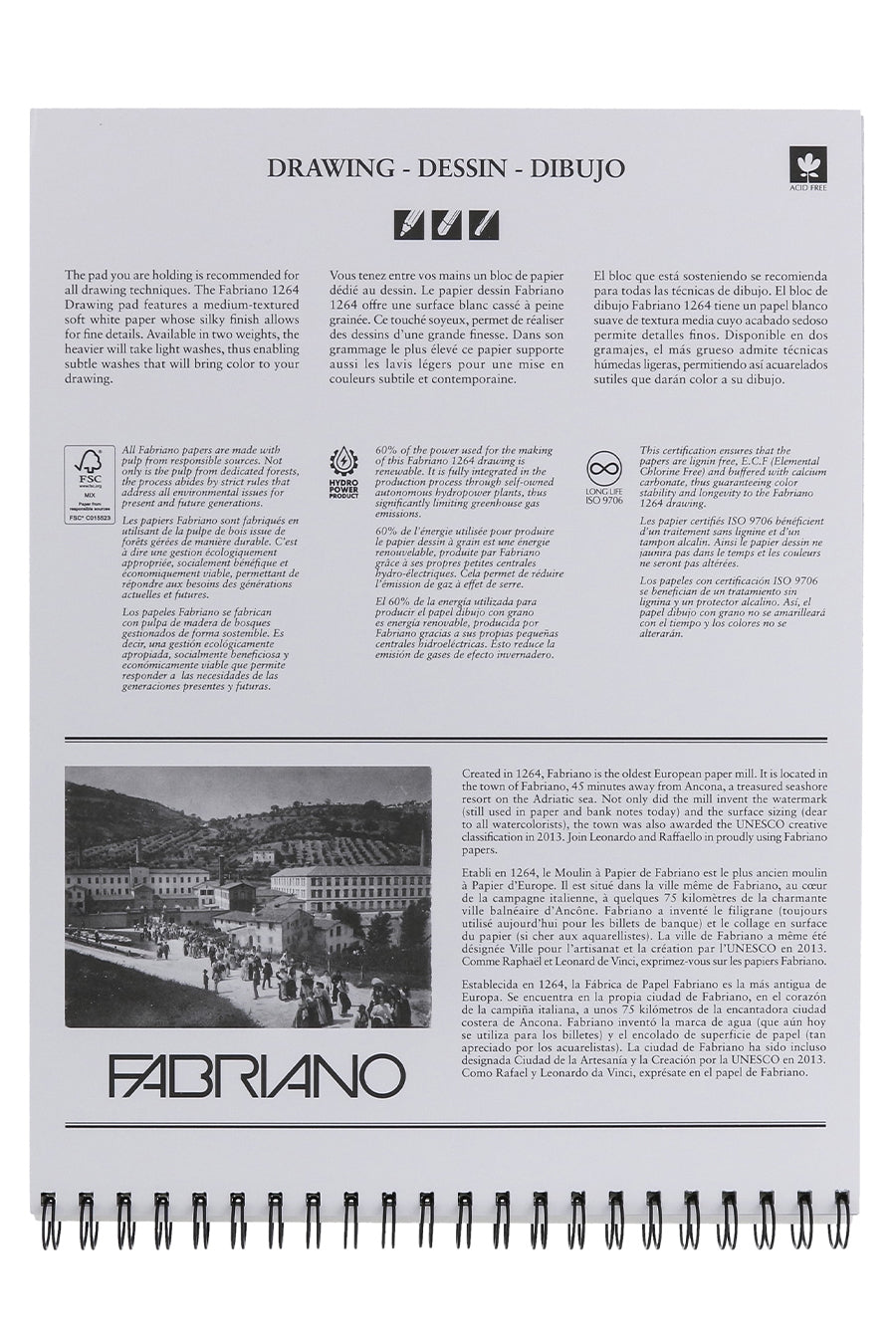 Fabriano 1264 Drawing Pads, Three Pack