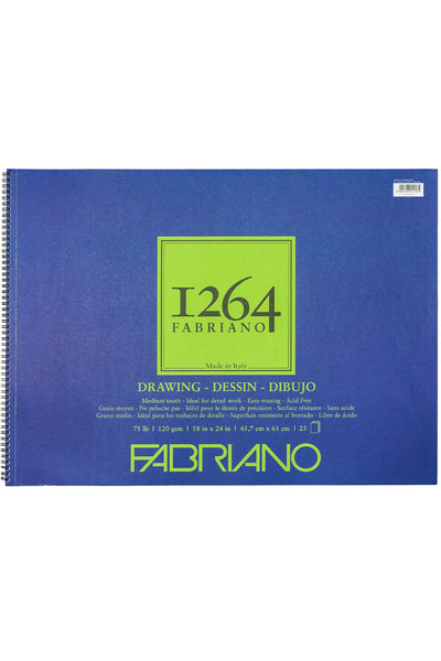 Fabriano 1264 Drawing Pads 18" x 24", 25 Sheets, 75 lb