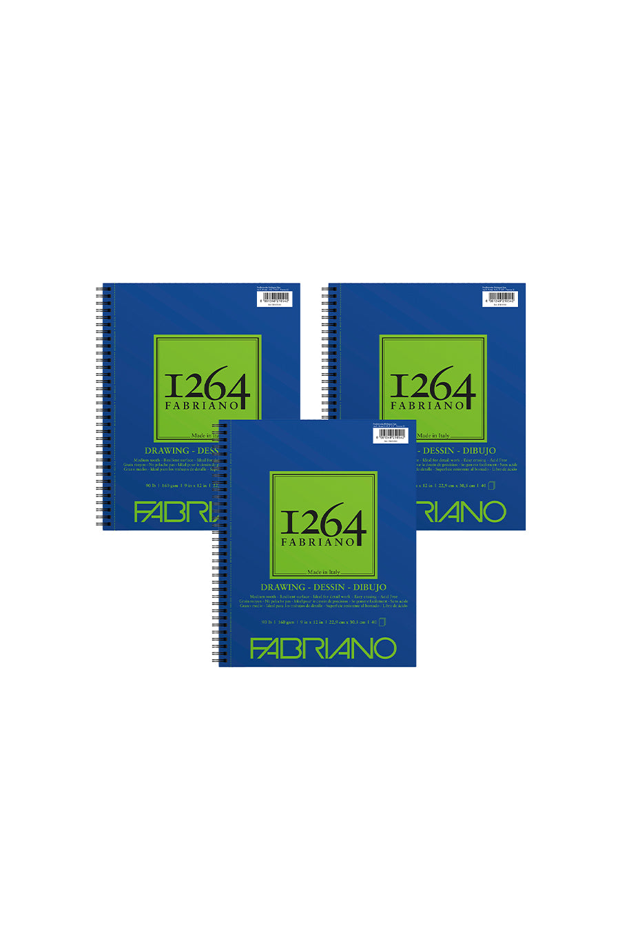 Fabriano 1264 Drawing Pads, Three Pack