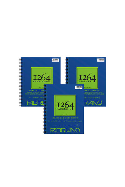 Fabriano 1264 Drawing Pads, Three Pack