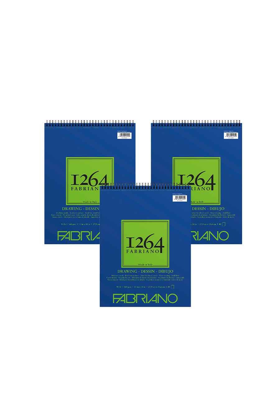 Fabriano 1264 Drawing Pads, Three Pack