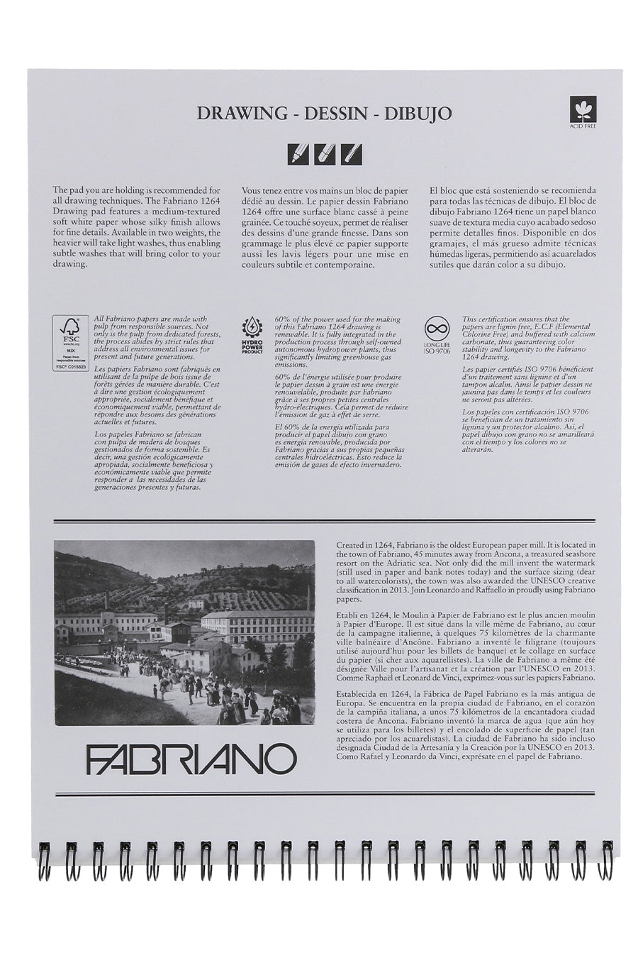 Fabriano 1264 Drawing Pads, Three Pack