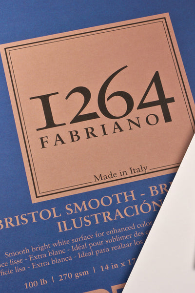 Fabriano 1264 Bristol Pad, 100 lb, 20 Sheets, Three Pack