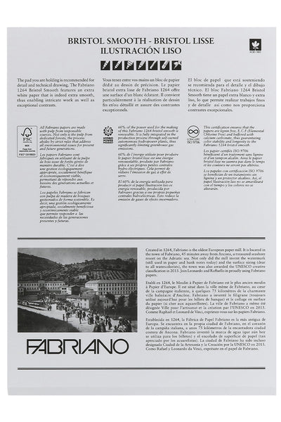 Fabriano 1264 Bristol Pad, 100 lb, 20 Sheets, Three Pack