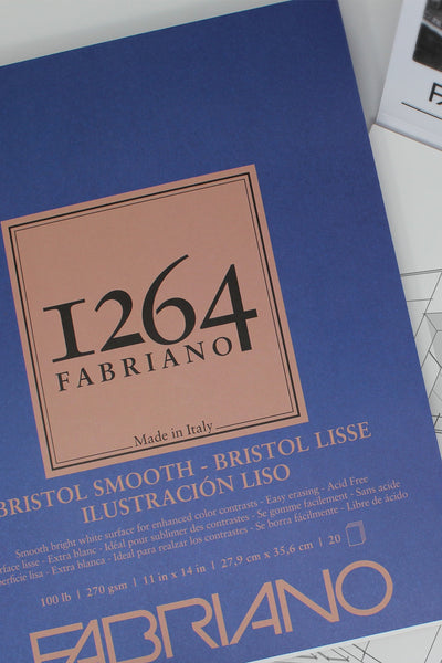Fabriano 1264 Bristol Pad, 100 lb, 20 Sheets, Three Pack