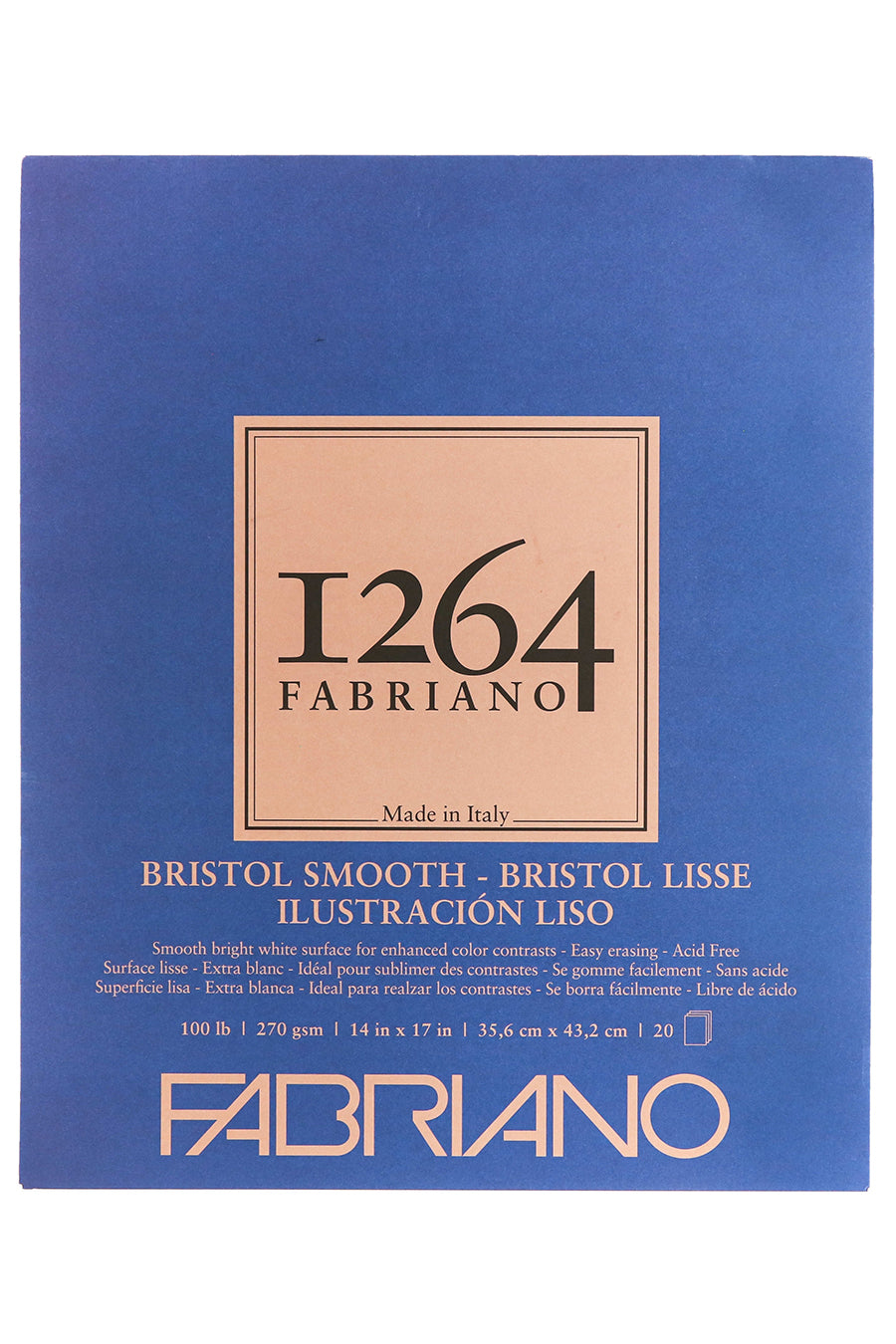 Fabriano I264 Bristol Smooth paper pad packaging on a white background