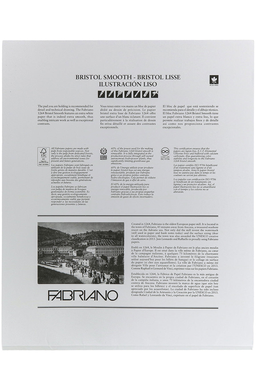 Fabriano 1264 Bristol Pad, 100 lb, 20 Sheets