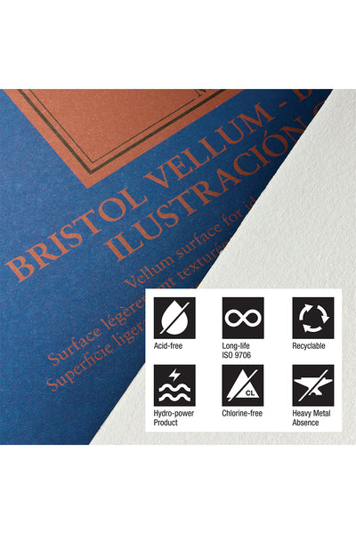 Fabriano 1264 Bristol Pad, 100 lb, 20 Sheets, Three Pack