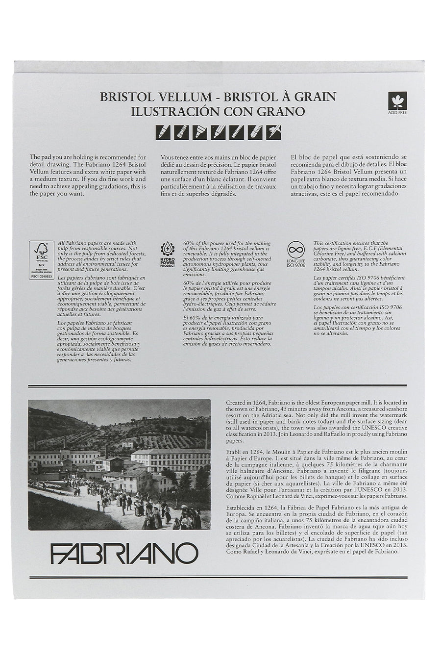 Fabriano 1264 Bristol Pad, 100 lb, 20 Sheets, Three Pack