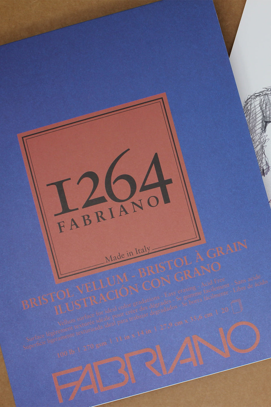 Fabriano 1264 Bristol Pad, 100 lb, 20 Sheets, Three Pack