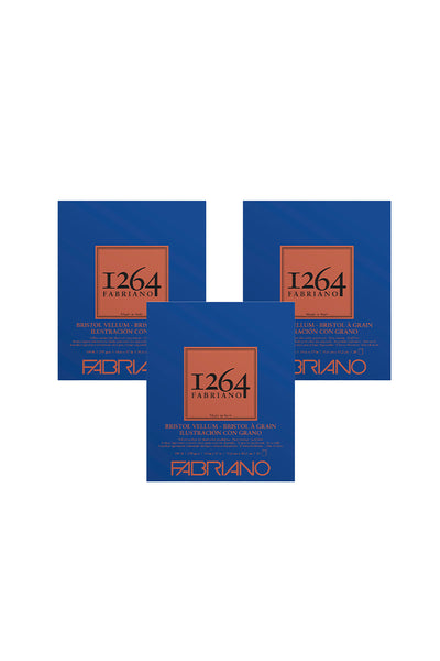 Fabriano 1264 Bristol Pad, 100 lb, 20 Sheets, Three Pack