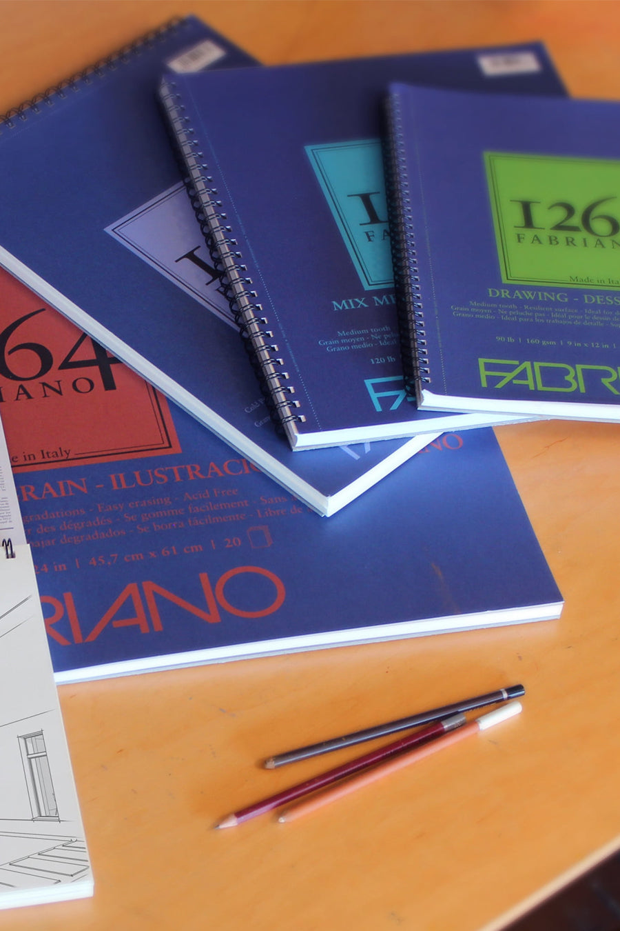 Fabriano 1264 Bristol Pad, 100 lb, 20 Sheets, Three Pack