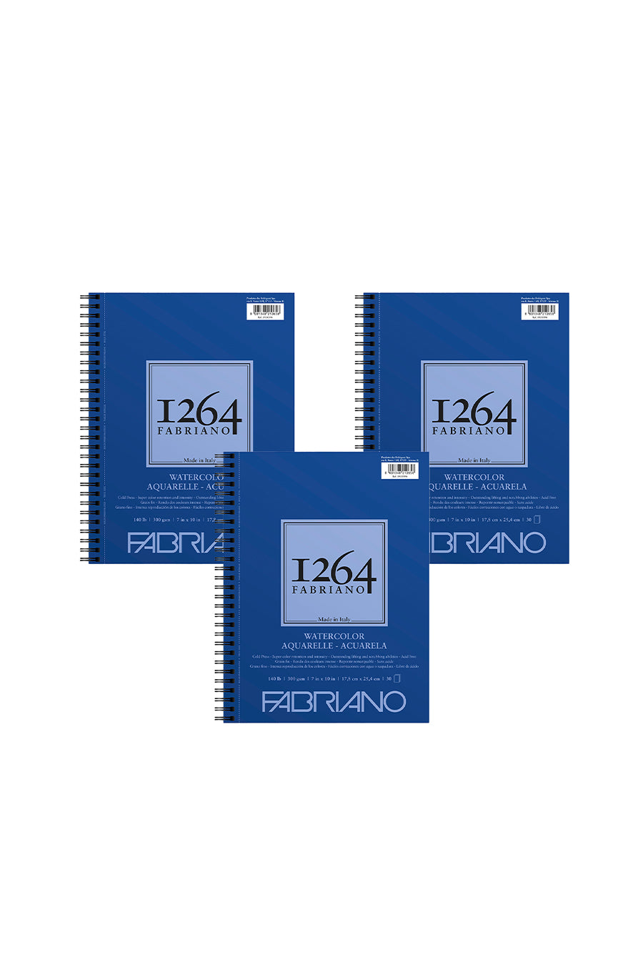 Fabriano 1264 Watercolor Pad, 140lb. (300gsm), Three Pack