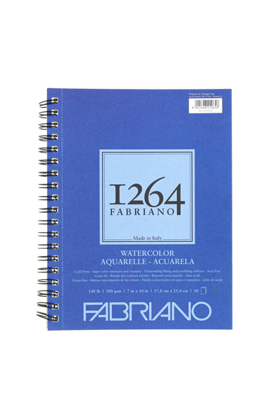 Fabriano 1264 Watercolor Pad, 140 140lb. (300gsm) Spiral Bound, 7" x 10"