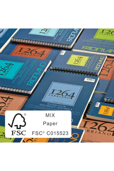 Fabriano 1264 Watercolor Pad, 140 140lb. (300gsm) Glue Bound, 11" x 15"