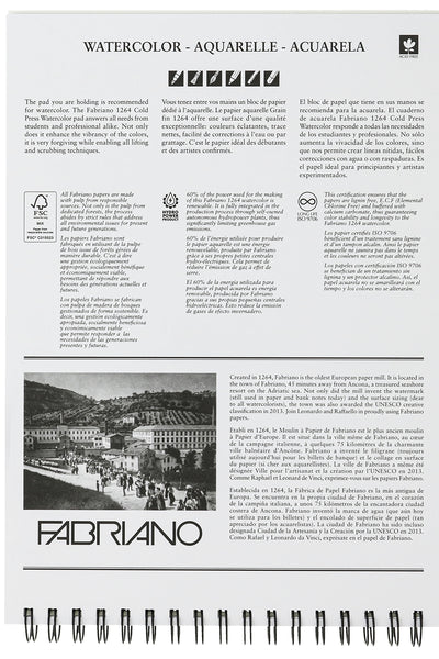 Fabriano 1264 Watercolor Pad, 140lb. (300gsm), Three Pack