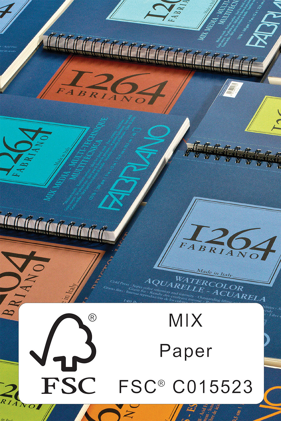 Fabriano 1264 Watercolor Pad, 140lb. (300gsm), Three Pack