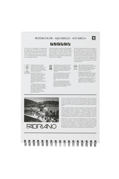 Fabriano 1264 Watercolor Pad, 140 140lb. (300gsm) Spiral Bound, 9" x 12"