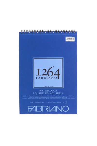 Fabriano 1264 Watercolor Pad, 140 140lb. (300gsm) Spiral Bound, 9" x 12"