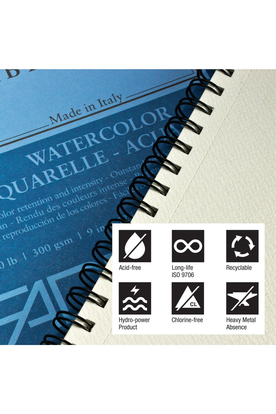 Fabriano 1264 Watercolor Pad, 140 140lb. (300gsm) Spiral Bound, 9" x 12"