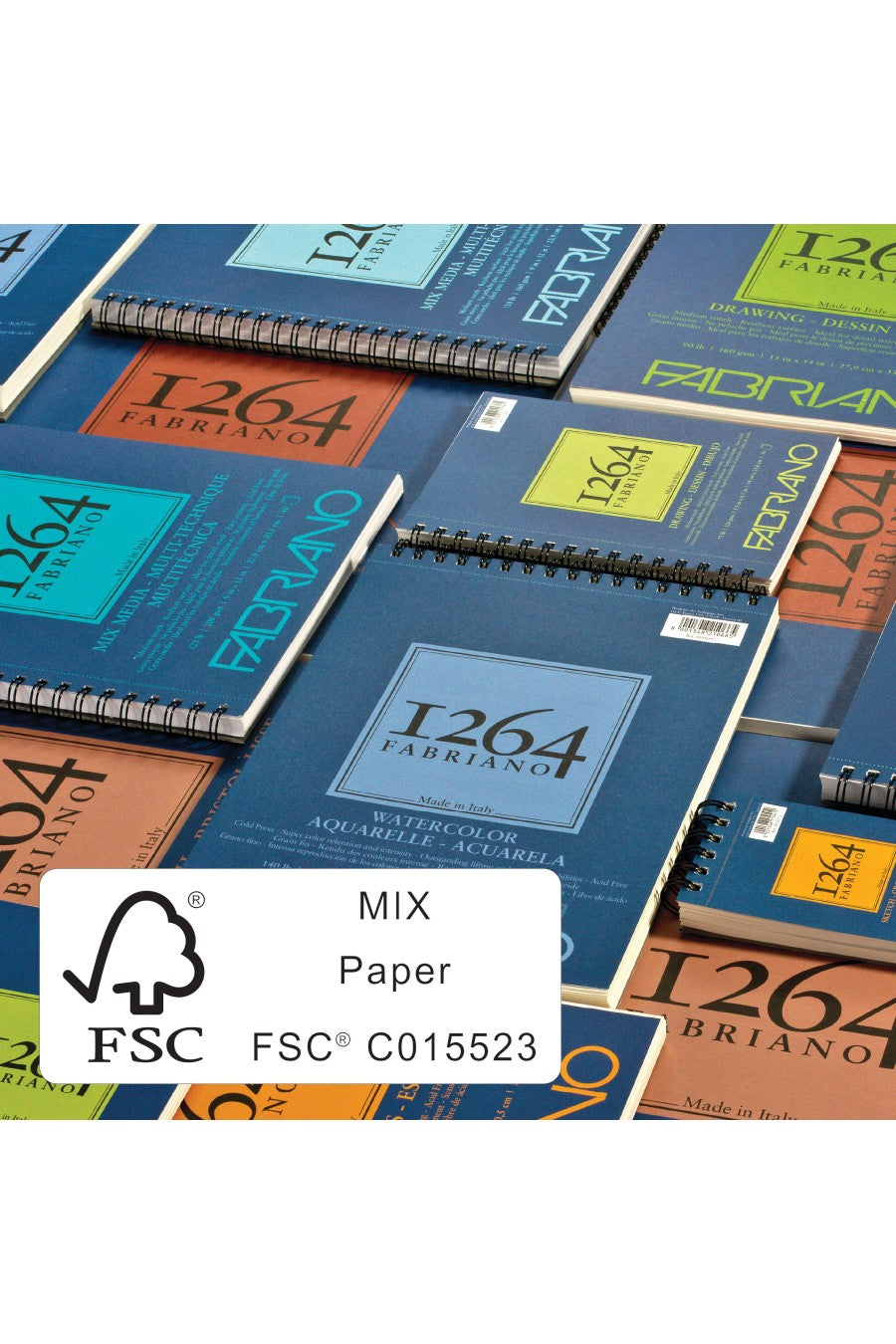 Fabriano 1264 Watercolor Pad, 140 140lb. (300gsm) Spiral Bound, 9" x 12"