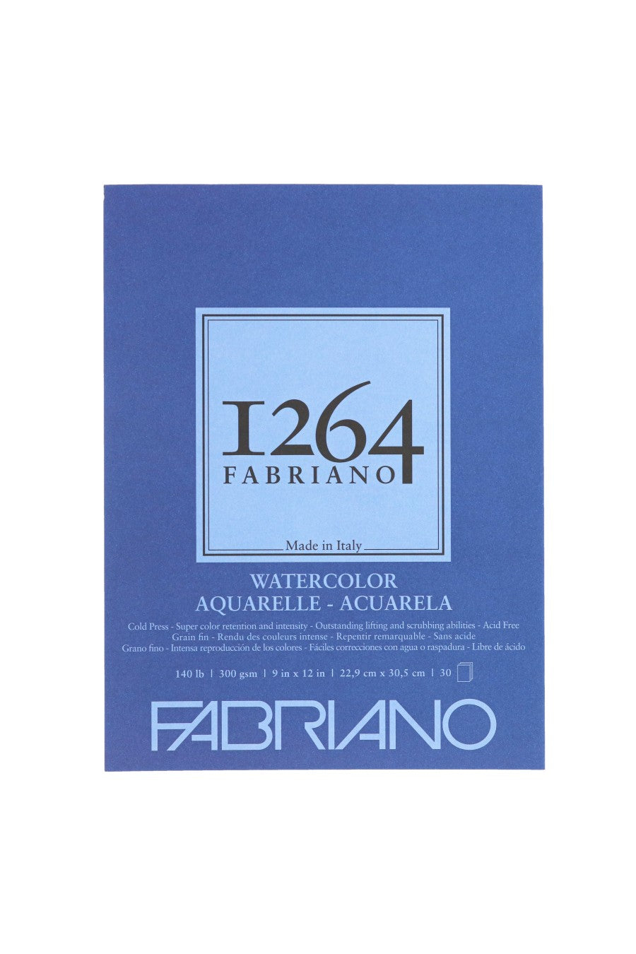 Fabriano 1264 Watercolor Pad, 140 140lb. (300gsm) Spiral Bound, 11" x 15"