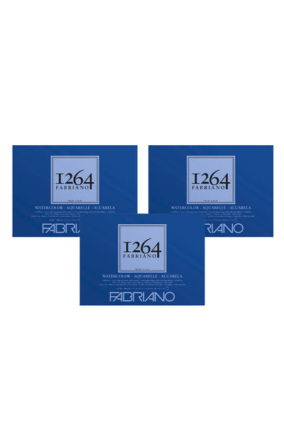 Fabriano 1264 Watercolor Pad, 140lb. (300gsm), Three Pack