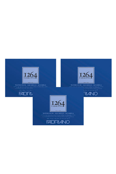 Fabriano 1264 Watercolor Pad, 140lb. (300gsm), Three Pack