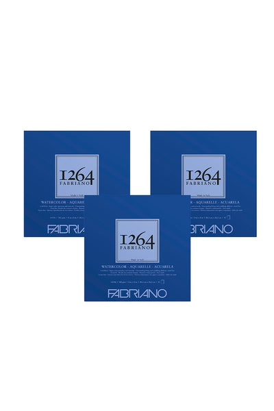Fabriano 1264 Watercolor Pad, 140lb. (300gsm), Three Pack