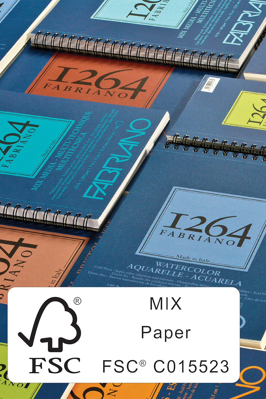 Fabriano 1264 Watercolor Pad, 140lb. (300gsm), Three Pack