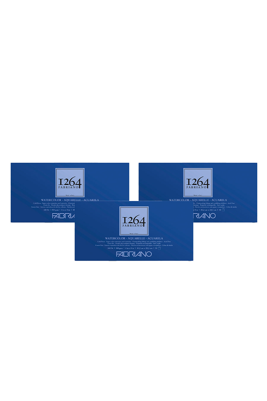 Fabriano 1264 Watercolor Pad, 140lb. (300gsm), Three Pack