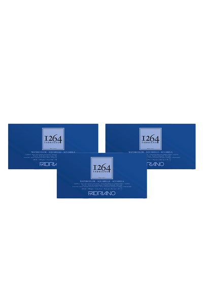 Fabriano 1264 Watercolor Pad, 140lb. (300gsm), Three Pack