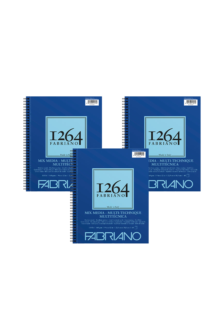 Fabriano 1264 Mixed Media Pad, Three Pack