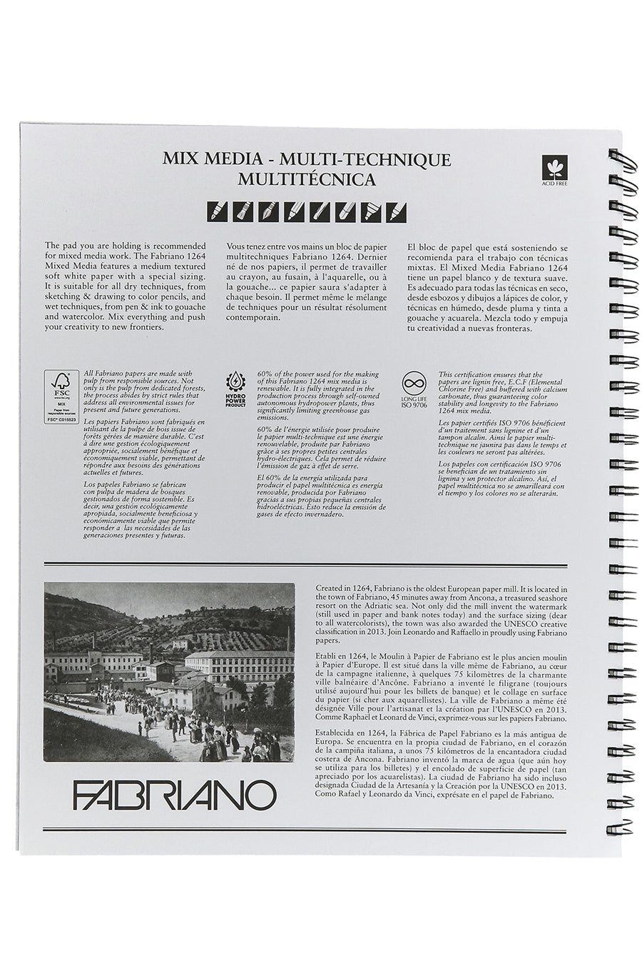 Fabriano 1264 Mixed Media Pad, Three Pack