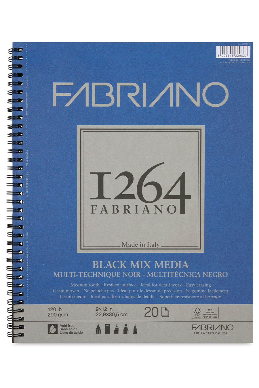 Fabriano 1264 Black Mixed Media Pad