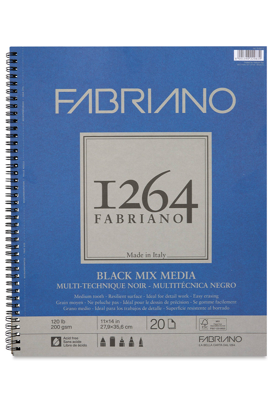 Fabriano 1264 Black Mixed Media Pad