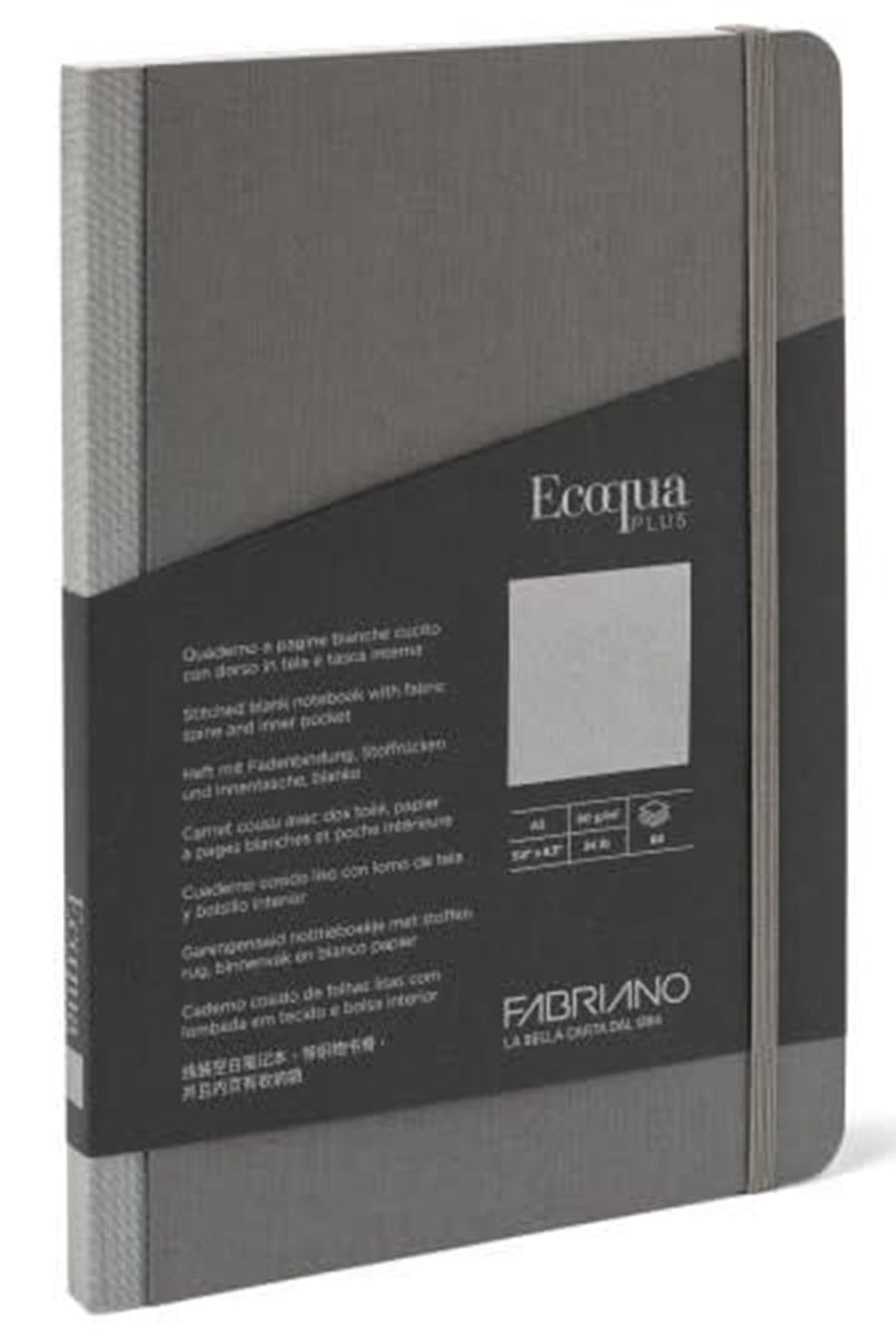 Fabriano Ecoqua Plus Fabric-Bound Notebook,  3.5 in x 5.5 in, Blank