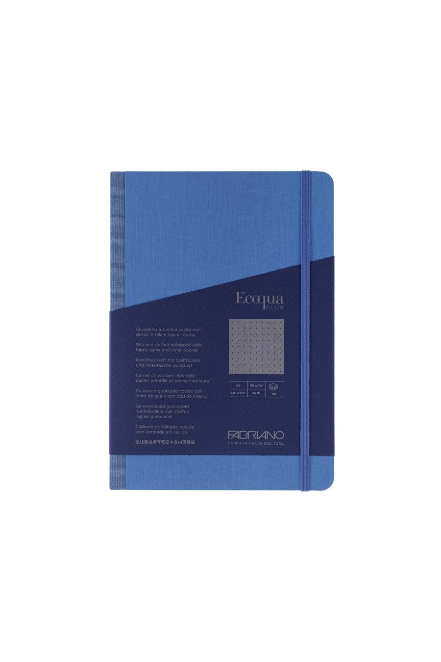 Fabriano Ecoqua Plus Sewn-Bound 100% Italian made Notebook Notebook, 5.8" x 8.3", A5 Lined