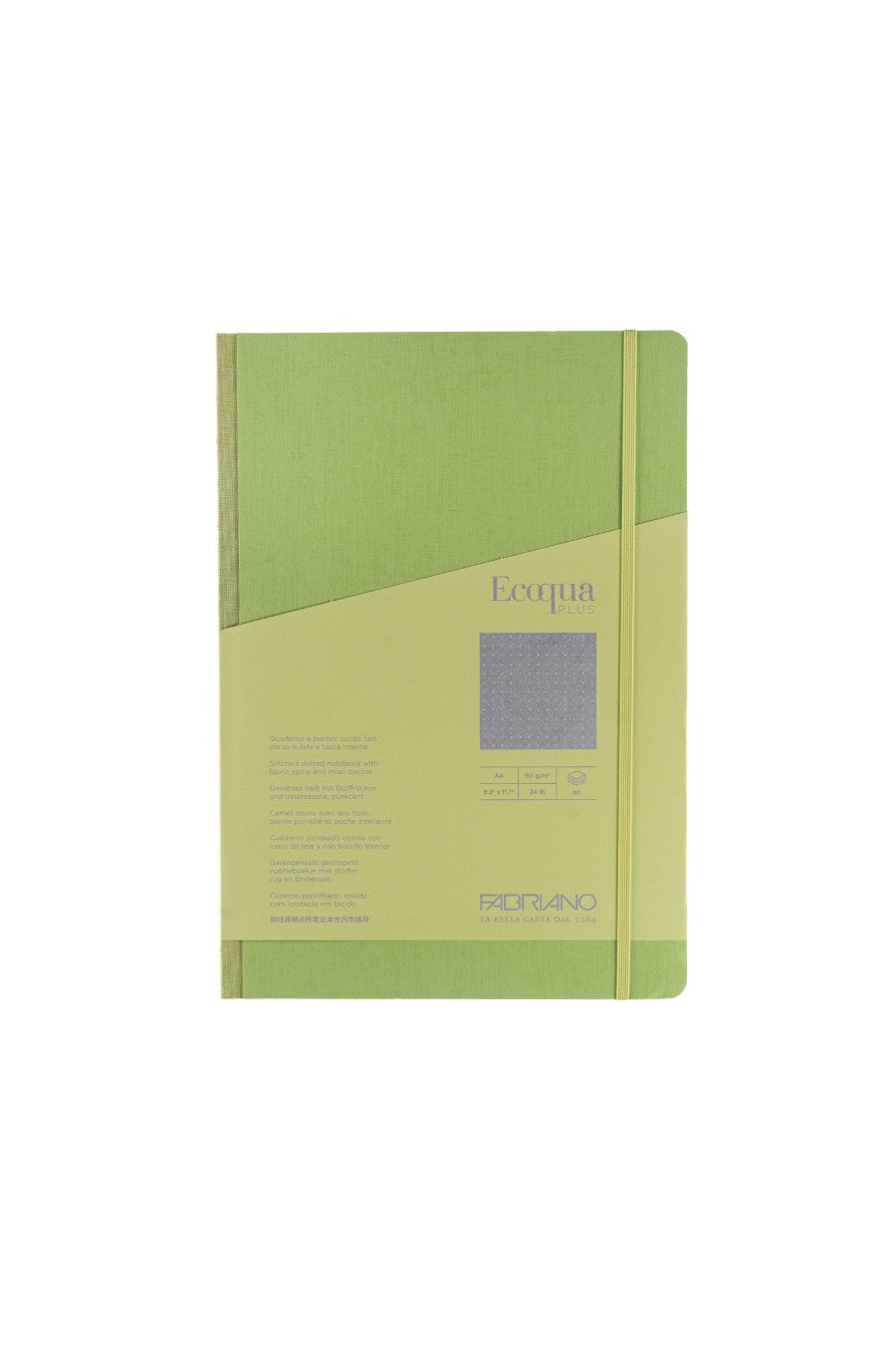 Fabriano Ecoqua Plus Sewn-Bound Notebook, 8.3" x 11.7", A4, 80 Sheets 