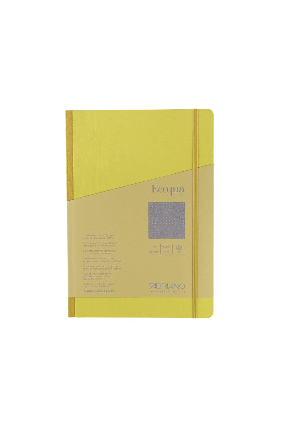Fabriano Ecoqua Plus Sewn-Bound Notebook, 8.3" x 11.7", A4, 80 Sheets 