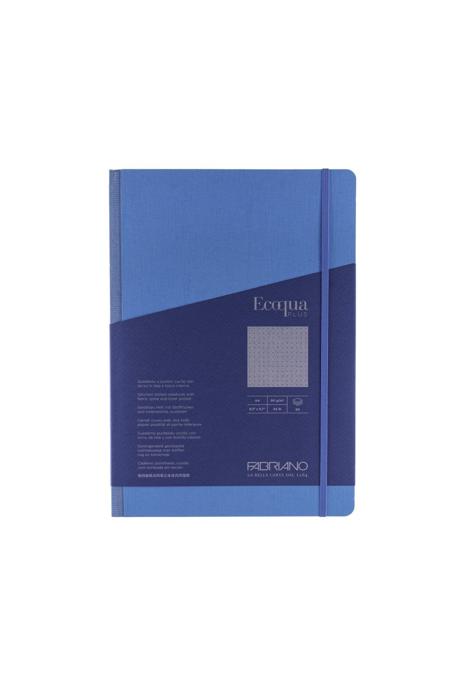 Fabriano Ecoqua Plus Sewn-Bound Notebook, 8.3" x 11.7", A4, 80 Sheets 