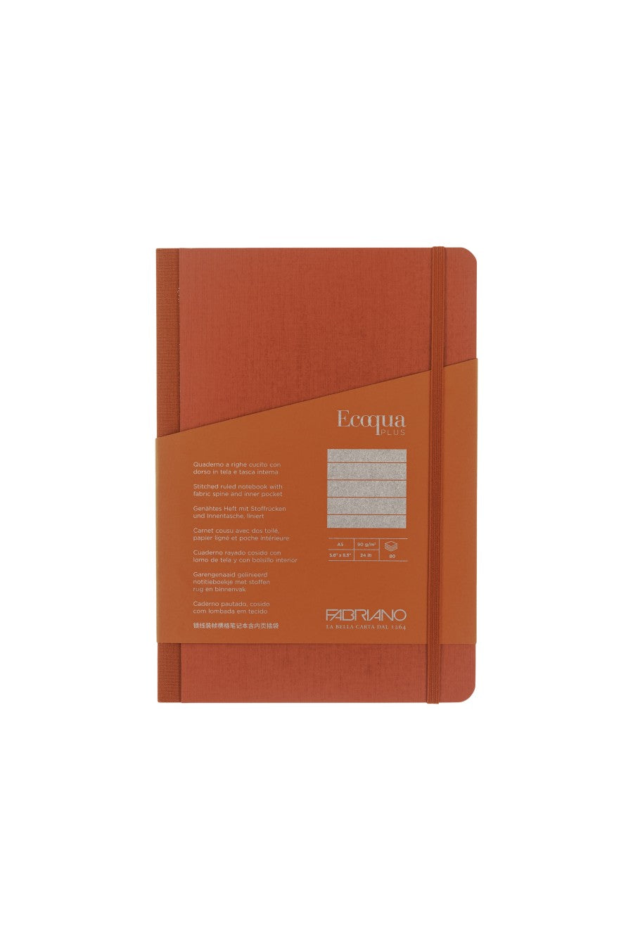Fabriano Ecoqua Plus Sewn-Bound 100% Italian made Notebook Notebook, 5.8" x 8.3", A5 
