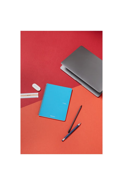 Fabriano Ecoqua Original Spiral-Bound Notebook, 5.8 in x 8.3 in, A5, Blank, 70 Sheets Lined, 5.8 x 8.3 